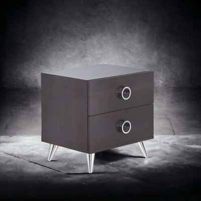 Contemporary Accent Table With Spacious Storage Elegant Finish For Living Area