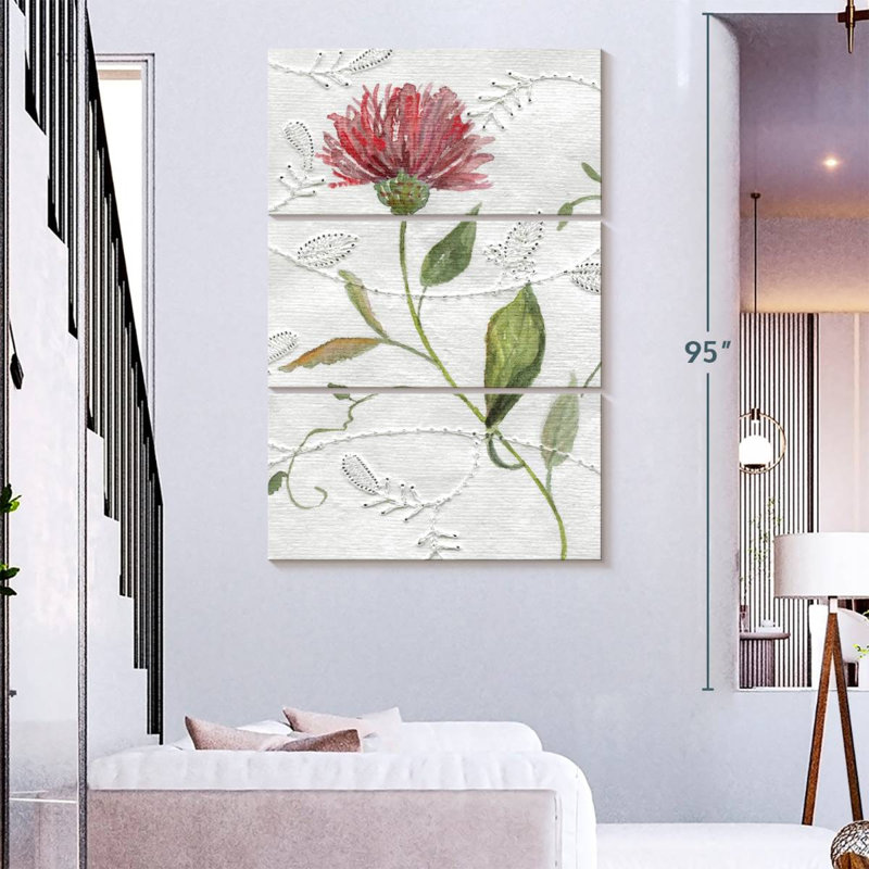 Harnek Botanical Embroidery I, 74" H x 48" W
