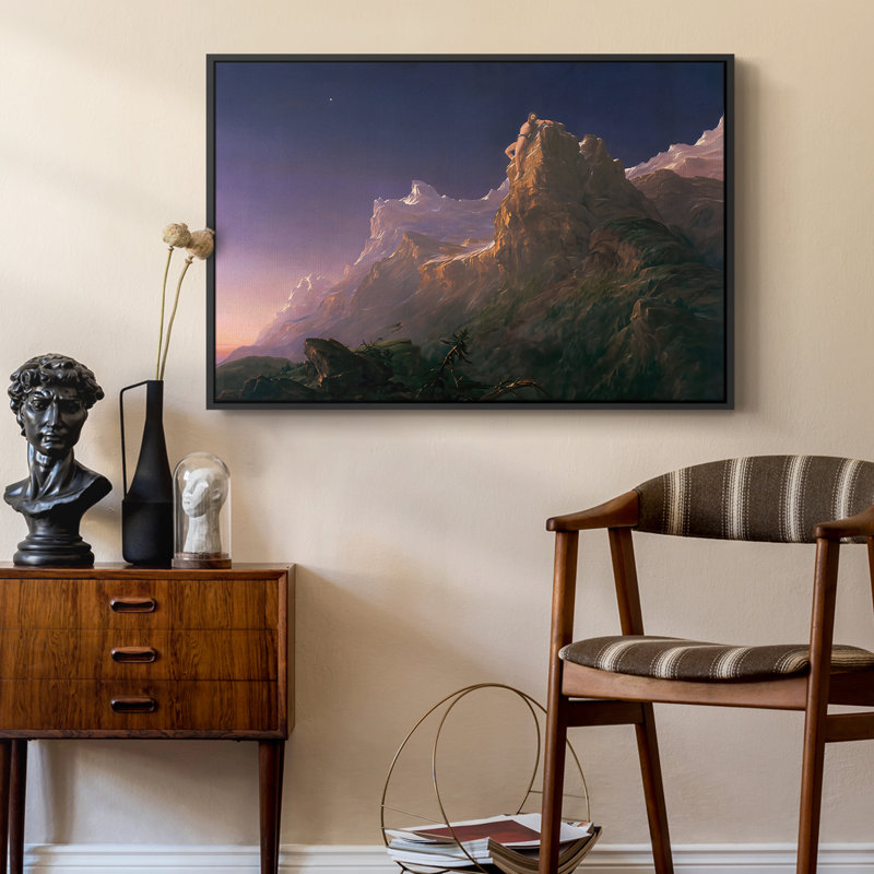 Prometheus Bound, 1847 - Thomas Cole, toile tendue avec châssis, 24 po x 36 po, Noir