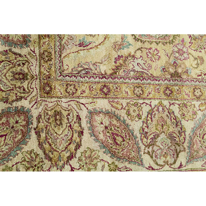 Tapis brun et crème noué à la main de haute qualité