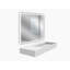 Ensemble de lavabo de salle de bain mural moderne à surface solide avec miroir à DEL 36 "Juniper-82217666