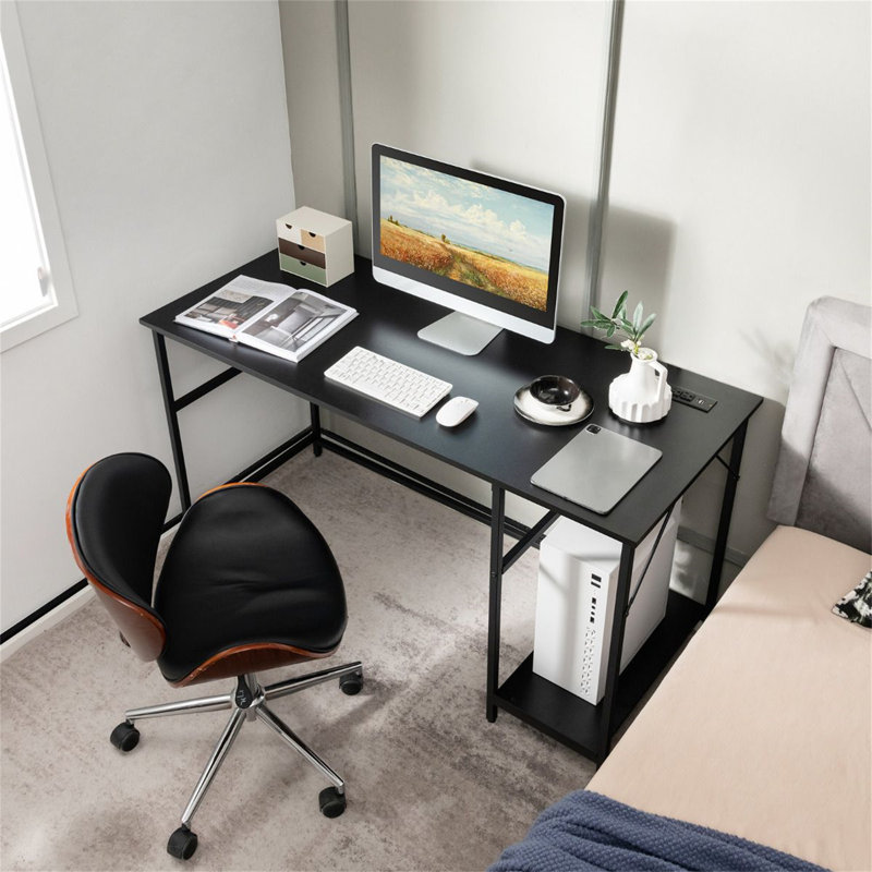 Metal Base Computer Desk, Black