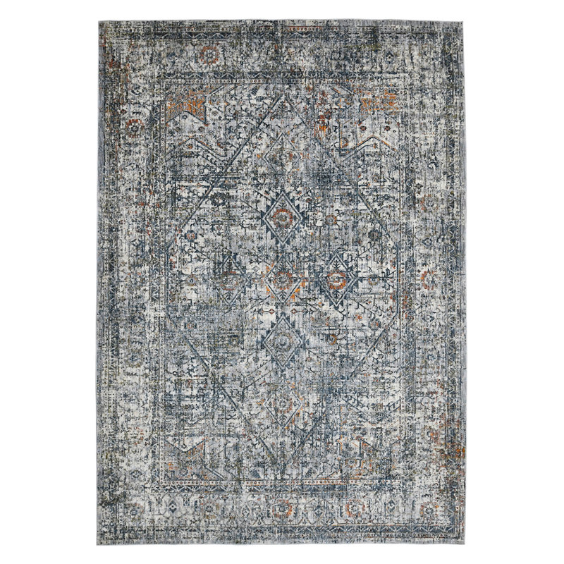 Rosslyn Transitional Medallion Premium Polyester Performance Area Rug, Rectangle 8'10" x 11'10"