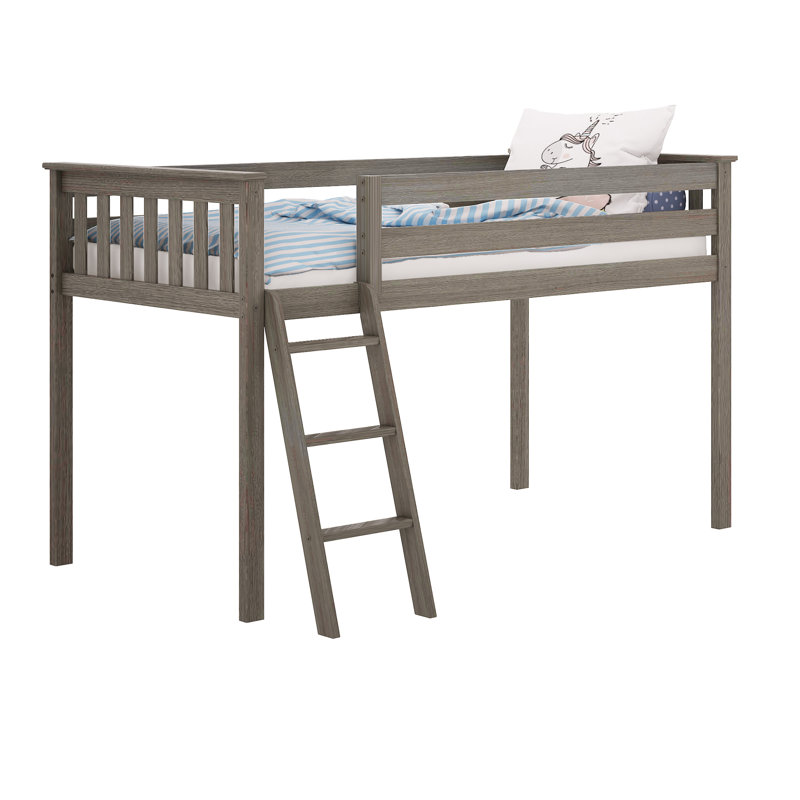 Jefferies Twin Solid Wood Low Loft Bed, Clay
