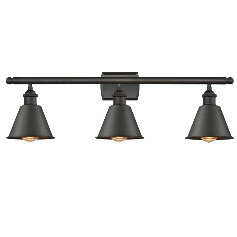 Éclairage de salle de bain à intensité variable 3 lumières Dallyn, Bronze huilé, Bronze huilé, Ampoule DEL 6 watts Vinage
