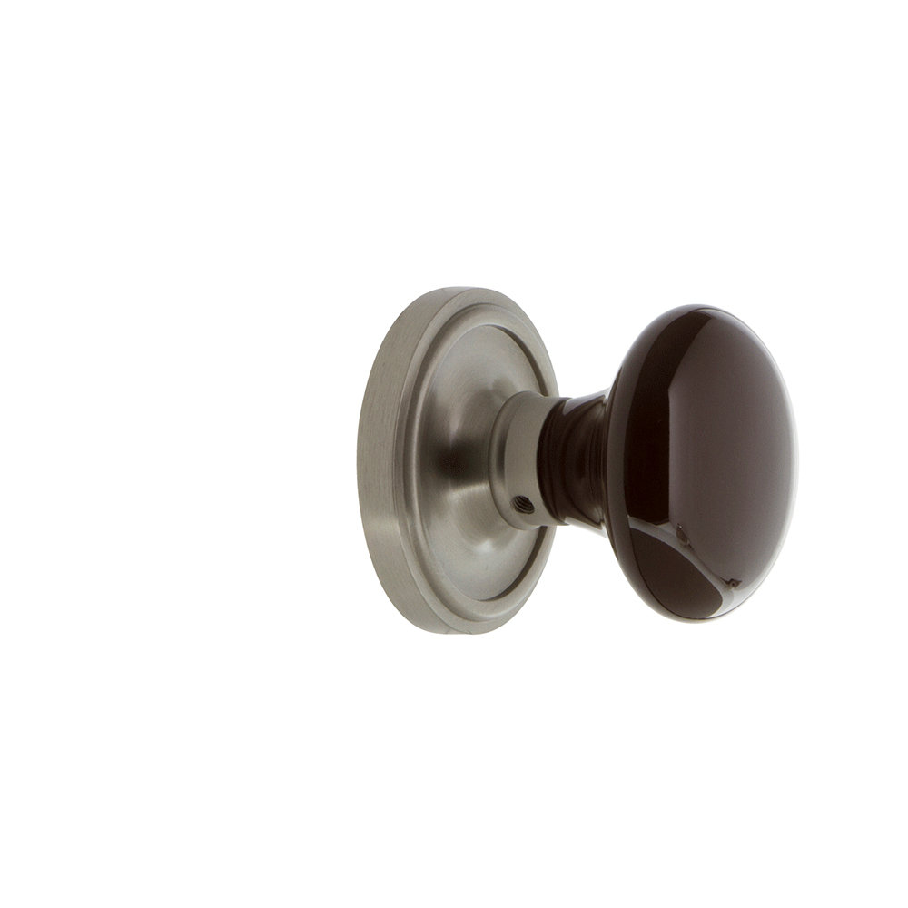 Classic Rosette with Brown Porcelain Door Knob Nostalgic Warehouse 