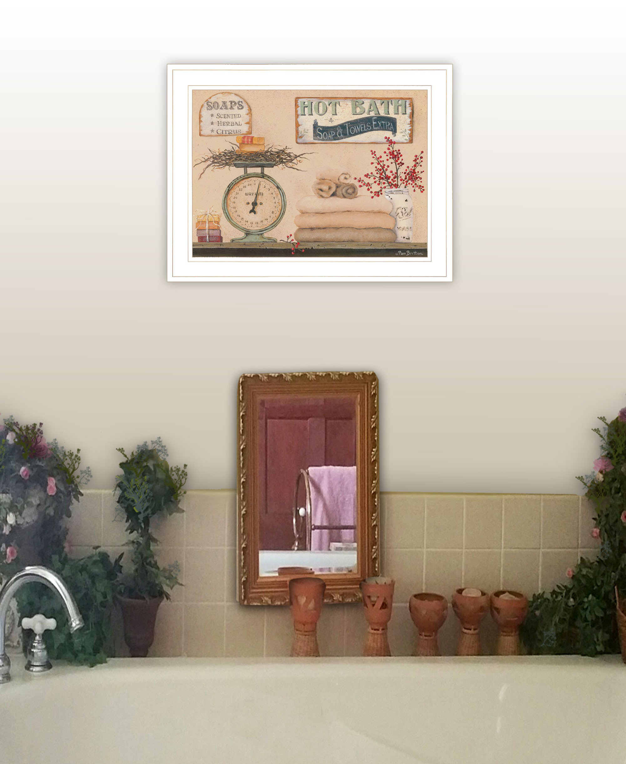 Lark Manor™ Hot Bath 16 White Framed Print Bathroom Wall Art | Wayfair
