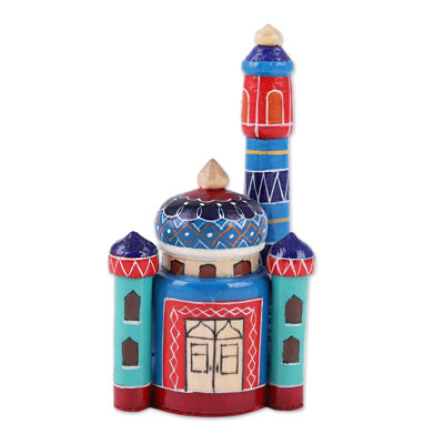 Lark Manor™ Handmade Blue Minarets Wood Figurine