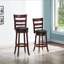 Chaise de bar pivotante à 360 degrés avec finition cerisier foncé, repose-pieds confortable, meubles en bois massif, 1 pièce