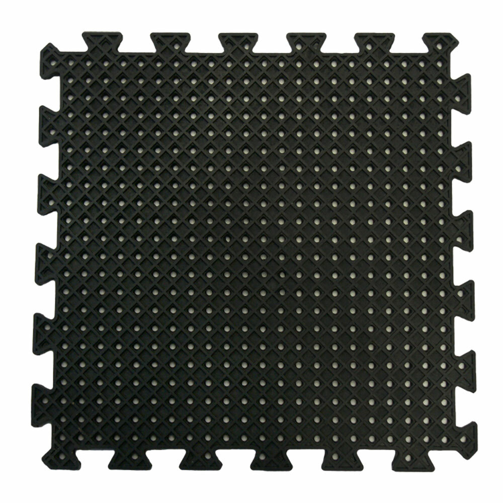 Rubber-Cal, Inc. 4'' W x 4'' L Garage Flooring Tiles in Black