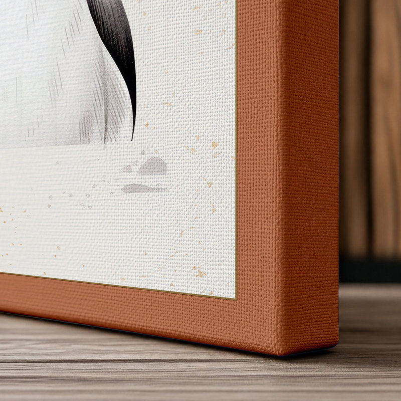 Fish on Pearl Boho - Wrapped Canvas, 36x24 - 91.4 x 61.0 cm, Terracotta Border