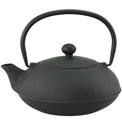 Verre à pied 20 oz. Théière japonaise en fonte Kyusu avec panier infuseur amovible en acier inoxydable pour feuilles de thé en vrac ou sachets de thé