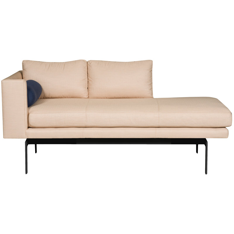 Michael Weiss Dellafield 72.5" Wide Outdoor Rectangle Loveseat with Cushions, Jellyfish Rain, Right Hand Facing, White