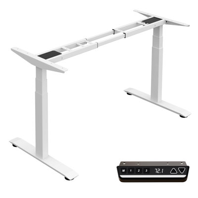 Dual Motor 3-stage Electric Standing Desk Frame,3 Memory Height Presets, Table Legs Up To 49.2", 24" Welded T Feet, Diy Workstation For Home Office