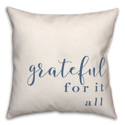 Coussin intérieur / extérieur bleu marine Grateful For It All
