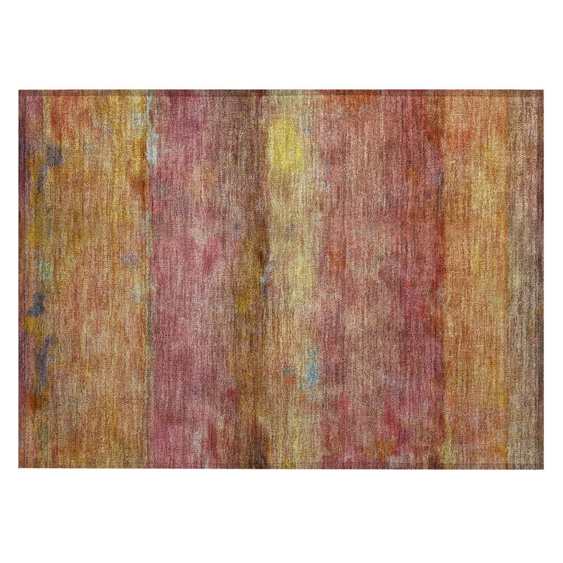 Machine Washable Indoor/Outdoor Matteson ACN2311 Stripes Rug, Rectangle 1'8" x 2'6"