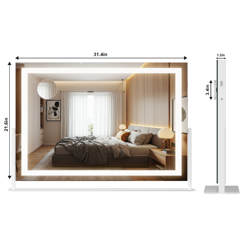 Aluminium Rectangle Freestanding Mirror