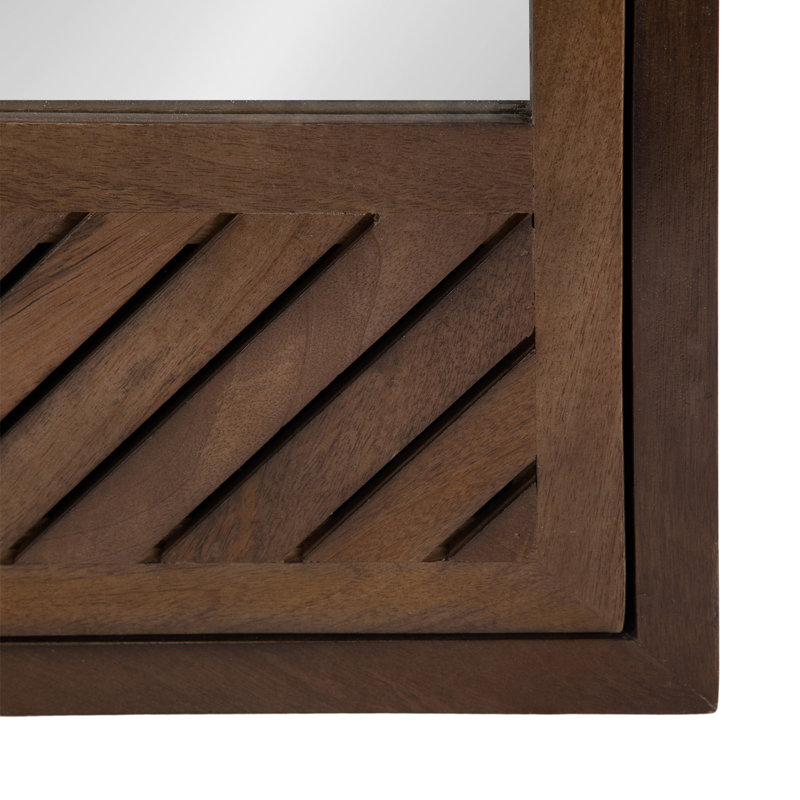 Armoire à pharmacie rectangulaire en bois avec miroir, Brun