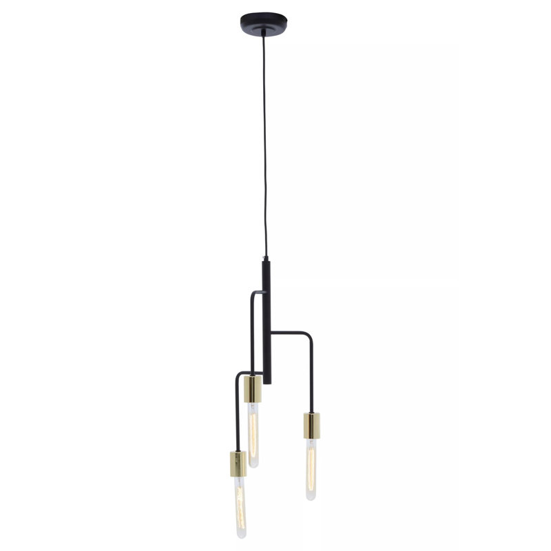 Bowley 3 - Light Bulb Pendant, Gold/Black