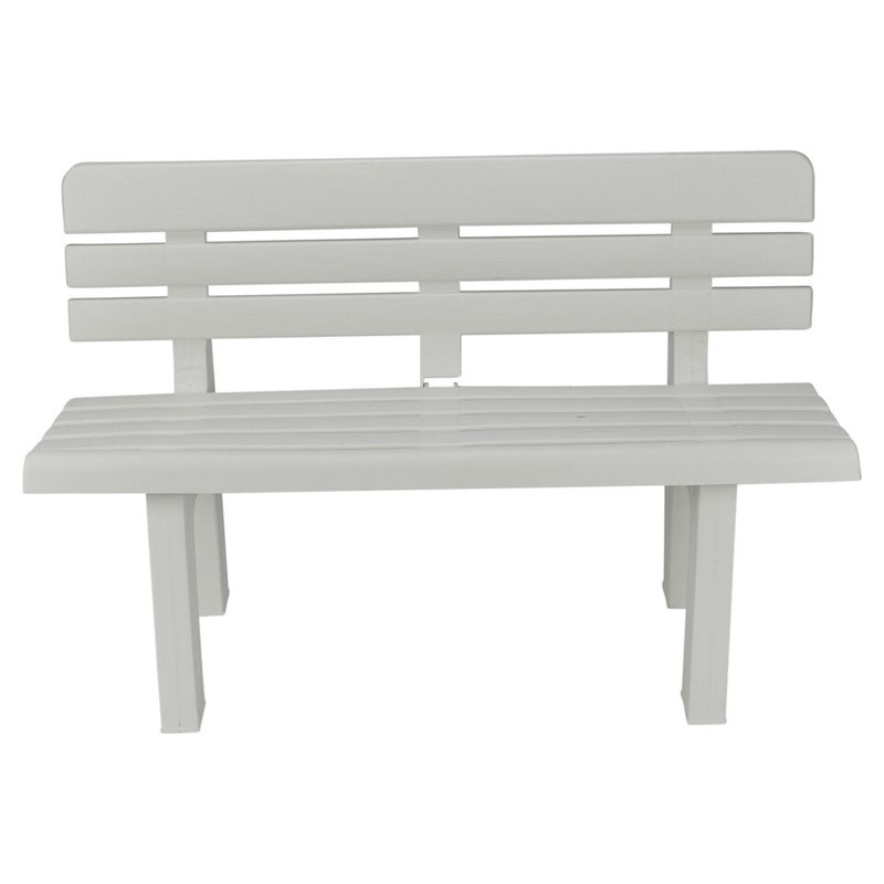 Hamlin Plastic Outdoor Bench, White