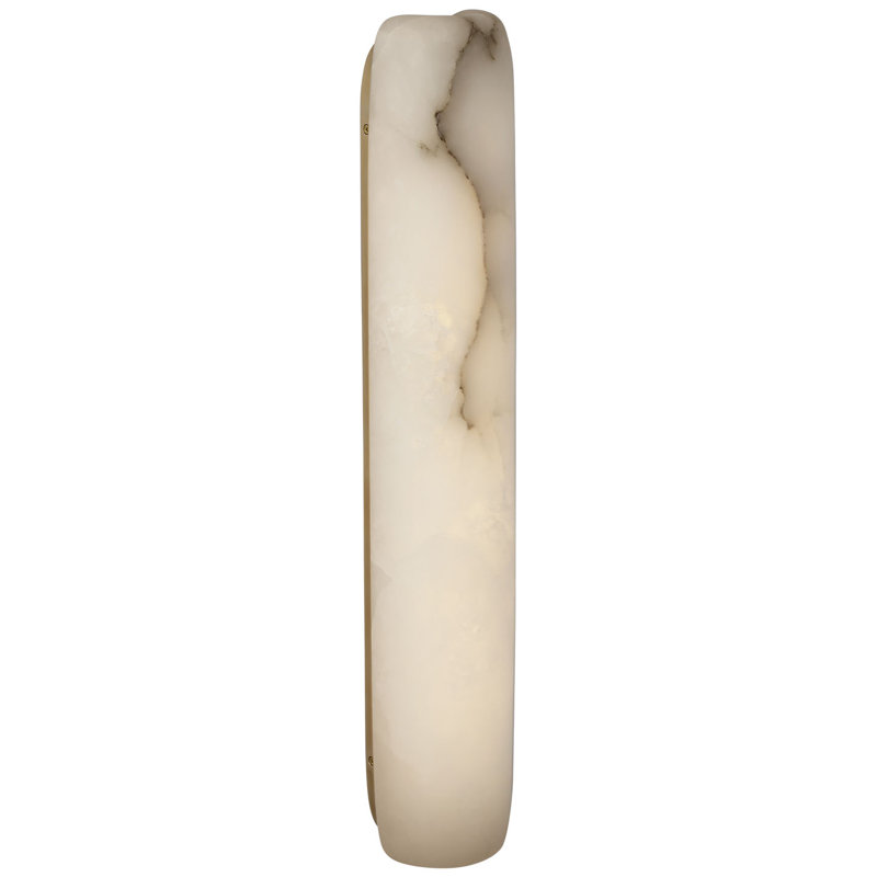 Kelly Wearstler Formosa 26" Linear Sconce, 25.75" H x 4.75" W x 3.25" D, Alabaster/Antique-Burnished Brass, 1600 W