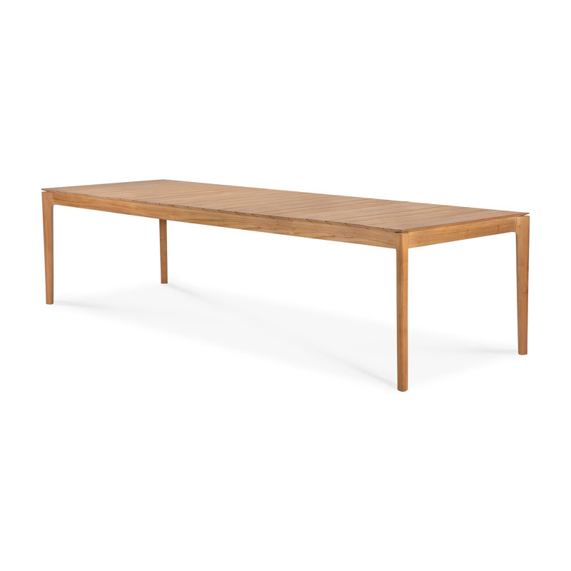 Bok Outdoor Teak Dining Table, 43.3" W x 118.1" L x 30" H