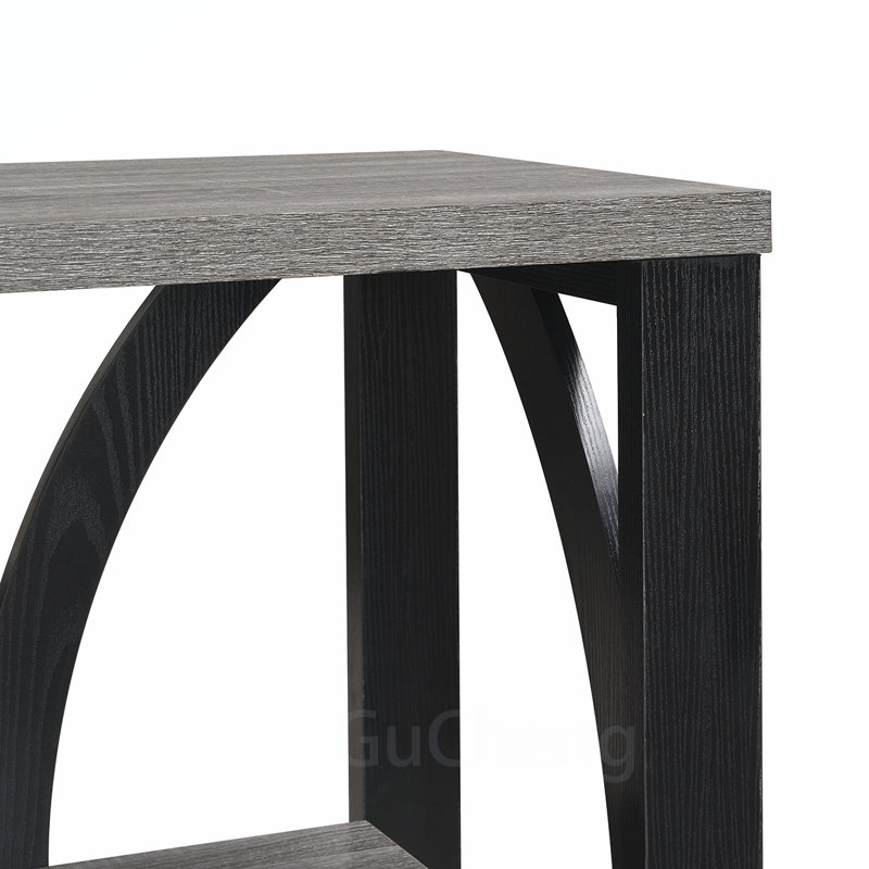 Versatile Industrial Console Table with Sturdy Construction for Various Spaces, Gray/Black