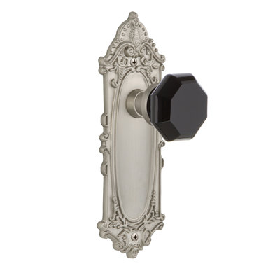 Plaque victorienne avec bouton de porte Waldorf noir