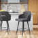 Archaimbaud Swivel Upholstered Counter Stool with Metal Frame