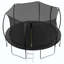 Trampoline (coussin de couleur double face), trampoline pour enfants et adultes avec filet et échelle, poteau de clôture incurvé