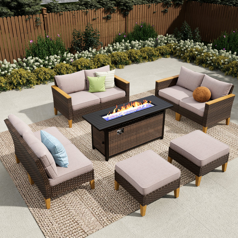 Ensemble de conversation modulaire 8 pièces Shutesbury, Oui, Beige