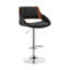 Mid-century Adjustable Height Bar Stool with Arms in Faux Leather and Metal-1959663875-1959663878