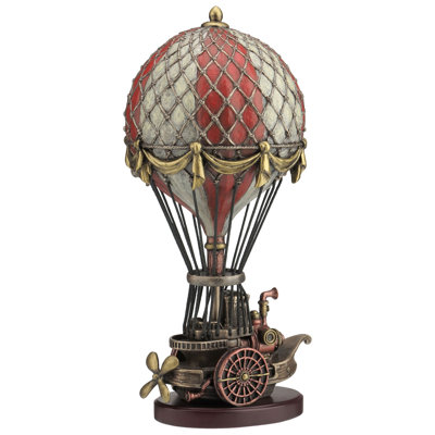 9.65 in H Steampunk Hot Air Balloon Poly Resin