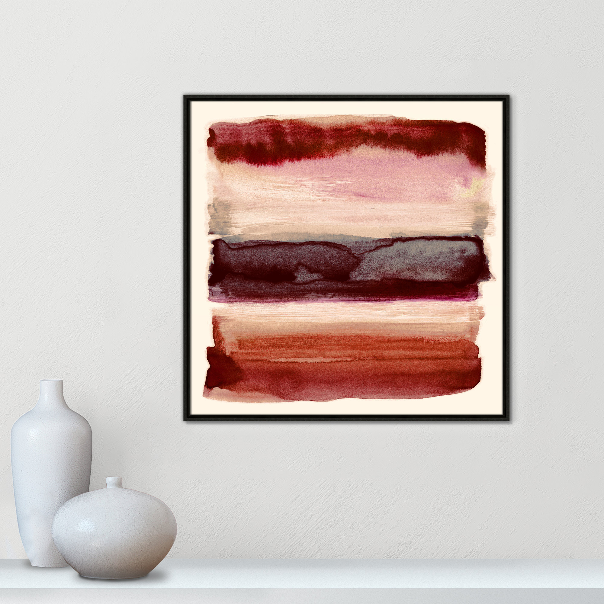 Burgundy Sky II Print by Nan, 31.5" H x 31.5" W, Espresso