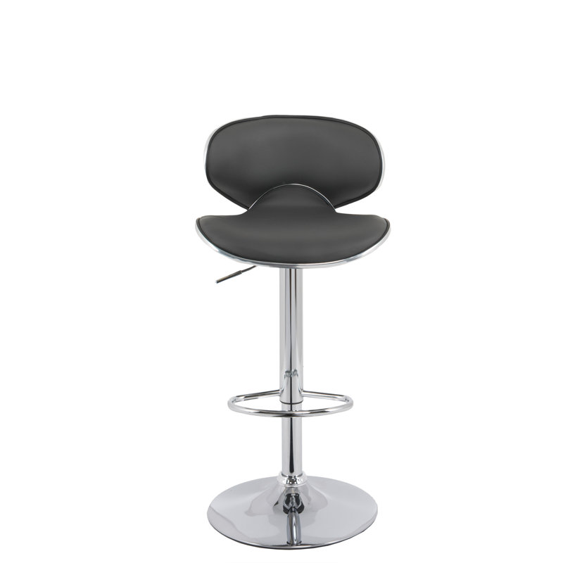 Criddle Swivel Upholstered Adjustable Height Counter Stool with Solid Wood Frame