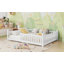 Lit double avec lumière et lit surélevé avec clôture et toit pour enfants, garçons, blanc-1228863061-1228863060