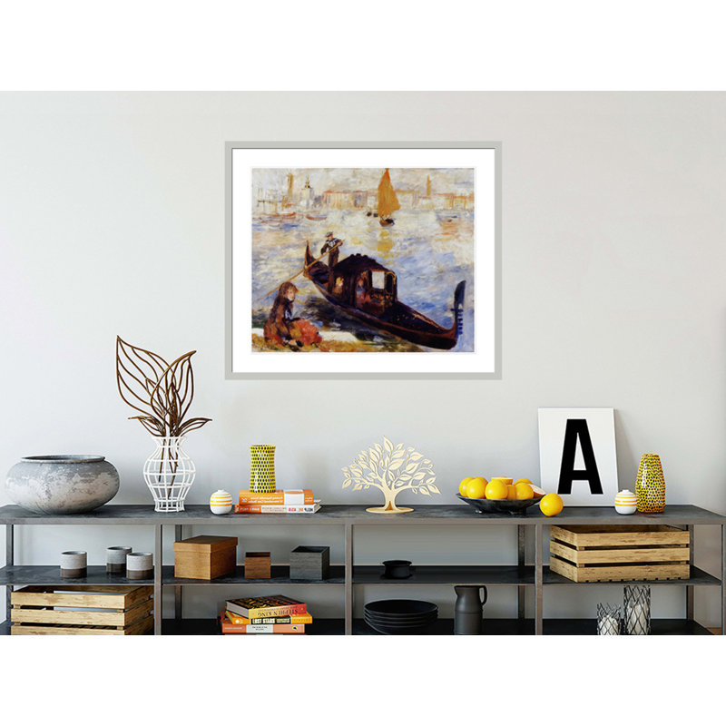 «Gondola on the Grand Canal in Venice» par Pierre-Auguste Renoir, impression giclée encadrée, 33,5 po H x 38,91 po L