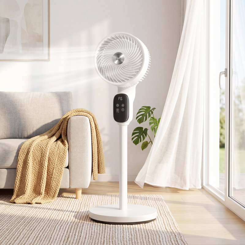 Air Circulator Fan, White/Black/Silver
