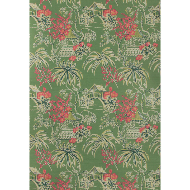 Summer Palace Tongli 30' L x 33.5" W Wallpaper Roll, Fern