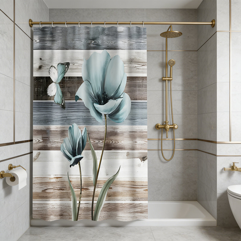 Ensemble de rideau de douche Floral