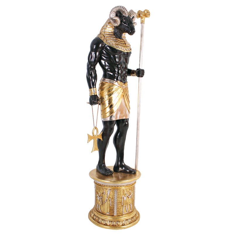 Egyptian Grand Ruler Khnum Statue with Pedestal