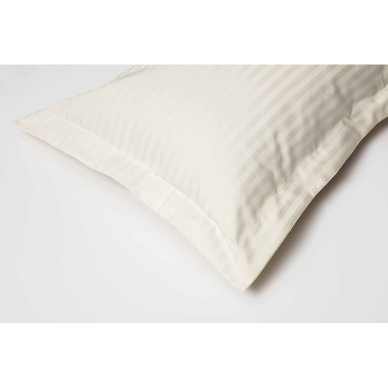 7 Piece Hotel Suite Satin Stripe Bedding Set, Ivory, Double