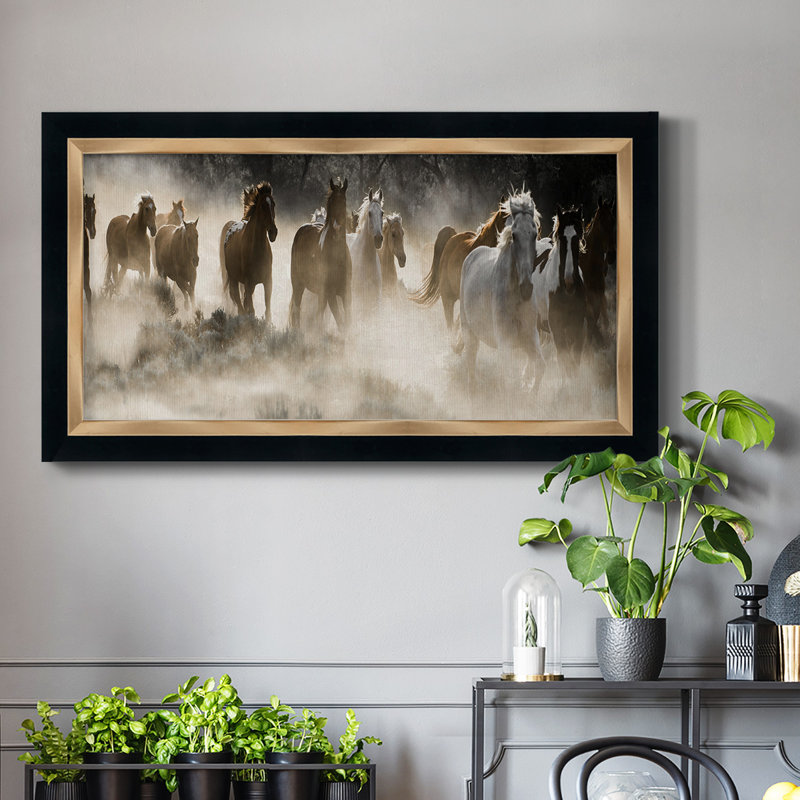 Kickin Up Dust - reproduction de photo sur toile, H 25 po x l 45 po x P 1 po