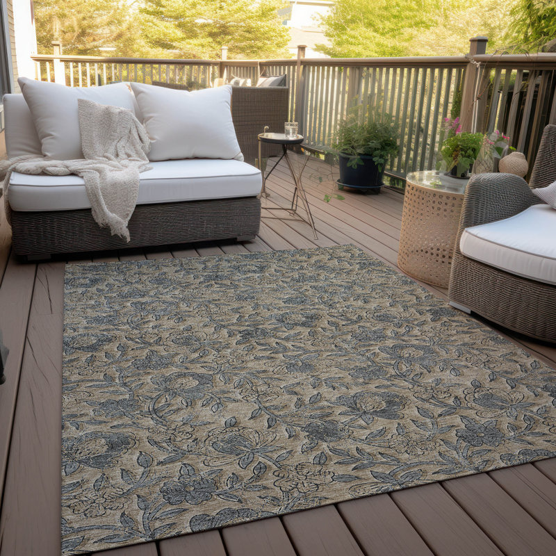 Tapis kaki Mahaney ACN771 intérieur / extérieur lavable à la machine, Rectangulaire 8 pi x 10 pi