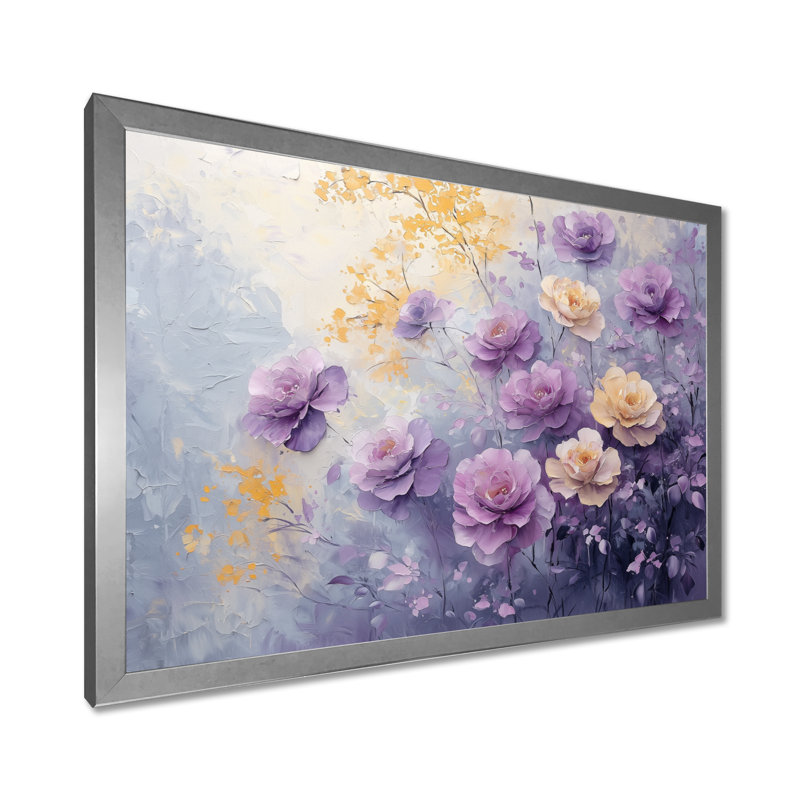 Délicat éclat de rose lavande - art mural floral, H 16 po x l 32 po, Reproduction encadrée d'une seule photo sans pass