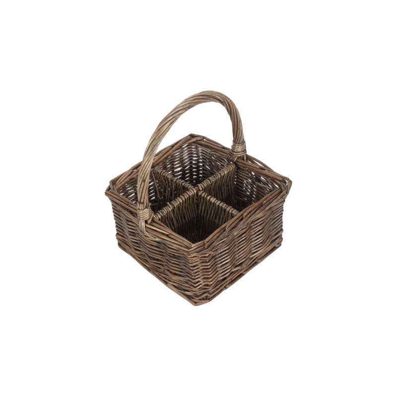 Wicker 4 Section Cutlery Basket