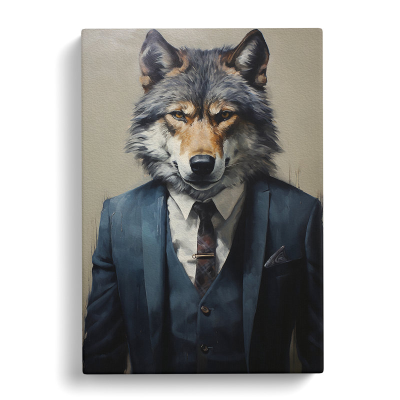 Wolf Painting - Wrapped Canvas, 50cm H x 35cm W x 3cm D
