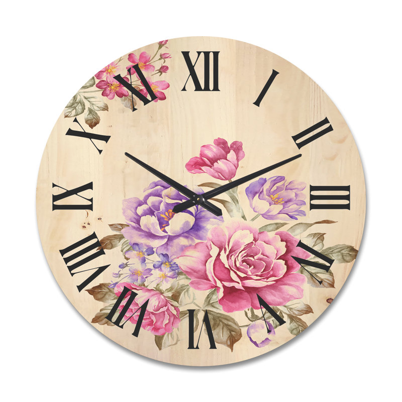 Horloge murale Bouquet de fleurs I, Grand