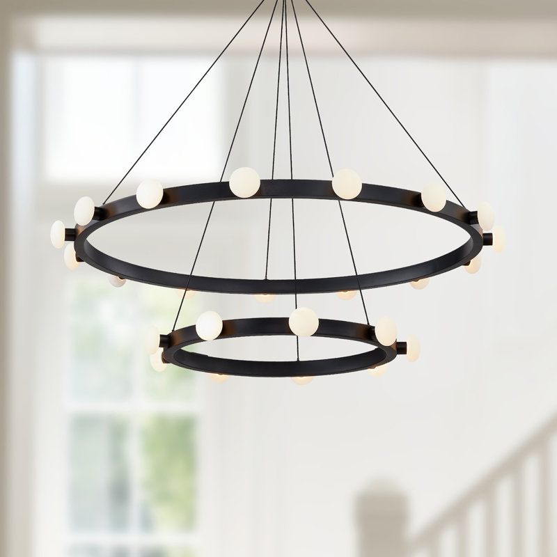 Rezz 24 - Light LED Chandelier, Black