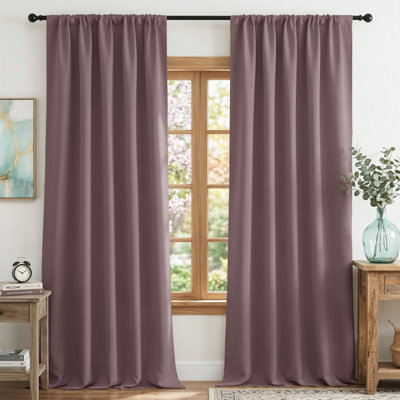 Blackout Curtains for Living Room Thermal Insulation Room Darkening Rod Pocket Drapes